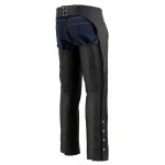 Milwaukee Leather Men’s Black Premium Leather Motorcycle Rider Chaps w/ Thigh Pocket and Mesh Liner-ML1190 - Image 7