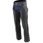 Milwaukee Leather Men’s Black Premium Leather Motorcycle Rider Chaps w/ Thigh Pocket and Mesh Liner-ML1190 - Image 4