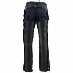 Milwaukee Leather Men’s Black Premium Leather Snap Out Thermal Lined Motorcycle Rider Chaps- ML1191 - Image 2