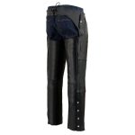 Milwaukee Leather Men’s Black Premium Leather Snap Out Thermal Lined Motorcycle Rider Chaps- ML1191 - Image 8