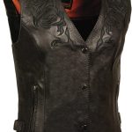 Milwaukee Leather ML1293 Women’s Black ‘Wing Studded’ Leather Vest