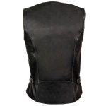 Milwaukee Leather Women’s Black and Pink Leather Tribal Side Lace Motorcycle Rider Vest- w/ Reflective Piping ML1296 - Image 2