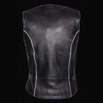 Milwaukee Leather Women’s Black and Pink Leather Tribal Side Lace Motorcycle Rider Vest- w/ Reflective Piping ML1296 - Image 5
