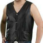 Genuine Leather ML1310RT Men’s Retro Brown Classic Leather Motorcycle Vest - Image 2