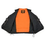 Milwaukee Leather ML1359 Men’s Black Premium Leather Side Lace Motorcycle Rider Vest w/ Buffalo Nickel Snaps Closure - Image 4