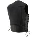Milwaukee Leather ML1359 Men’s Black Premium Leather Side Lace Motorcycle Rider Vest w/ Buffalo Nickel Snaps Closure - Image 6
