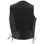 Milwaukee Leather ML1359 Men’s Black Premium Leather Side Lace Motorcycle Rider Vest w/ Buffalo Nickel Snaps Closure - Image 2