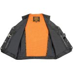 Milwaukee Leather ML1368 Men’s Black Premium Leather V-Neck Motorcycle Rider Vest w/ Buffalo Nickel Snaps Closure - Image 4