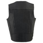 Milwaukee Leather ML1368 Men’s Black Premium Leather V-Neck Motorcycle Rider Vest w/ Buffalo Nickel Snaps Closure - Image 2