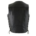 Milwaukee Leather ML1369 Men’s Black Premium Leather Side Lace Motorcycle Rider Vest w/ Buffalo Nickel Snaps Closure - Image 2