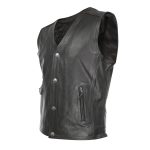 Milwaukee Leather ML1378 Men’s ‘Buffalo Nickel’ Black Motorcycle Vest - Image 6
