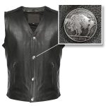 Milwaukee Leather ML1378 Men’s ‘Buffalo Nickel’ Black Motorcycle Vest - Image 3