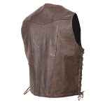 Milwaukee Leather ML1391RT Men’s Retro Brown Leather Vest- 10 Pockets Side Lace 4-Snap V-Neck Motorcycle Rider Vest - Image 9