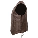 Milwaukee Leather ML1391RT Men’s Retro Brown Leather Vest- 10 Pockets Side Lace 4-Snap V-Neck Motorcycle Rider Vest - Image 7