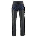 Milwaukee Leather Men’s Black Premium Leather Motorcycle Rider Chaps w/ Front 3-Pockets – Thigh Patch Pocket-ML1766 - Image 10