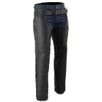 Milwaukee Leather Men’s Black Premium Leather Motorcycle Rider Chaps w/ Front 3-Pockets – Thigh Patch Pocket-ML1766 - Image 9