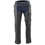 Milwaukee Leather Men’s Black Premium Leather Motorcycle Rider Chaps w/ Front 3-Pockets – Thigh Patch Pocket-ML1766 - Image 15