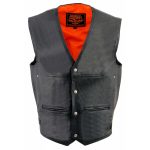 Milwaukee Leather ML1927 Men’s Black Premium Leather Side Buckle Motorcycle Rider Vest w/ Eagle Nickel Snaps Closure - Image 13