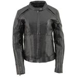 Milwaukee Leather X1952 Women’s Embroidered Wing and Stud Design Black Leather Scooter Jacket - Image 10