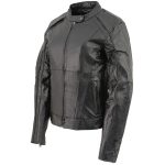 Milwaukee Leather ML1952 Women’s Black ‘Embroidered Wing and Stud Design’ Leather Scooter Jacket - Image 12