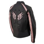 Milwaukee Leather X1952 Women’s Black and Pink Embroidered and Stud Design Jacket - Image 11