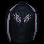 Milwaukee Leather ML1952 Women’s Black and Pink Embroidered and Stud Design Scooter Jacket - Image 4