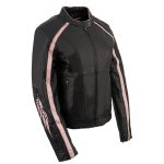 Milwaukee Leather X1952 Women’s Black and Pink Embroidered and Stud Design Jacket
