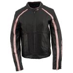 Milwaukee Leather ML1952 Women’s Black and Pink Embroidered and Stud Design Scooter Jacket - Image 10
