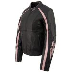 Milwaukee Leather ML1952 Women’s Black and Pink Embroidered and Stud Design Scooter Jacket - Image 12