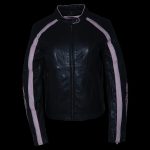 Milwaukee Leather ML1952 Women’s Black and Pink Embroidered and Stud Design Scooter Jacket - Image 6