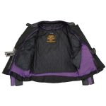 Milwaukee Leather X1952 Women’s Black and Purple Embroidered and Stud Design Jacket - Image 8