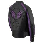 Milwaukee Leather X1952 Women’s Black and Purple Embroidered and Stud Design Jacket - Image 11