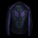 Milwaukee Leather ML1952 Women’s Black and Purple Embroidered and Stud Design Scooter Jacket - Image 5