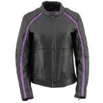 Milwaukee Leather X1952 Women’s Black and Purple Embroidered and Stud Design Jacket - Image 10