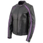 Milwaukee Leather X1952 Women’s Black and Purple Embroidered and Stud Design Jacket - Image 12
