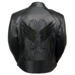Milwaukee Leather X1952 Women’s Embroidered Wing and Stud Design Black Leather Scooter Jacket - Image 13