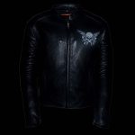Milwaukee Leather ML2055 Men’s Black Leather Scooter Jacket with Reflective Skull Design - Image 5