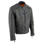 Milwaukee Leather ML2056 Men’s ‘Cross Sword’ Leather Moto Jacket