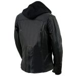Milwaukee Leather ML2066 Women’s 3/4 Black Leather Hoodie Jacket with Reflective Tribal Design - Image 11