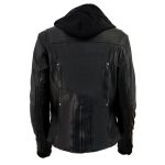 Milwaukee Leather ML2066 Women’s 3/4 Black Leather Hoodie Jacket with Reflective Tribal Design - Image 2