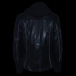 Milwaukee Leather ML2066 Women’s 3/4 Black Leather Hoodie Jacket with Reflective Tribal Design - Image 7