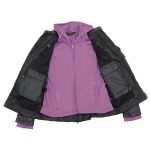 Milwaukee Leather ML2067 Women’s 3/4 Black and Purple Leather Hoodie Jacket with Reflective Tribal Design - Image 4