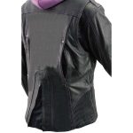 Milwaukee Leather ML2067 Women’s 3/4 Black and Purple Leather Hoodie Jacket with Reflective Tribal Design - Image 5
