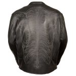 Milwaukee Leather ML2075 Men’s Black Leather Jacket with Reflective Skeleton Bones - Image 2
