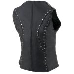 Milwaukee Leather ML2078 Women’s Black Premium Leather Motorcycle Rider Vest w/ Studding Detail - Image 6