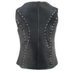 Milwaukee Leather ML2078 Women’s Black Premium Leather Motorcycle Rider Vest w/ Studding Detail - Image 2