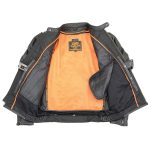 Milwaukee Leather ML2083 Men’s Black Premium Leather Vented Motorcycle Rider Jacket w/ Reflective Piping - Image 4