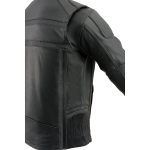Milwaukee Leather ML2083 Men’s Black Premium Leather Vented Motorcycle Rider Jacket w/ Reflective Piping - Image 6