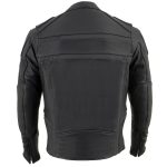 Milwaukee Leather ML2083 Men’s Black Premium Leather Vented Motorcycle Rider Jacket w/ Reflective Piping - Image 2