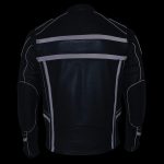 Milwaukee Leather ML2083 Men’s Black Premium Leather Vented Motorcycle Rider Jacket w/ Reflective Piping - Image 8